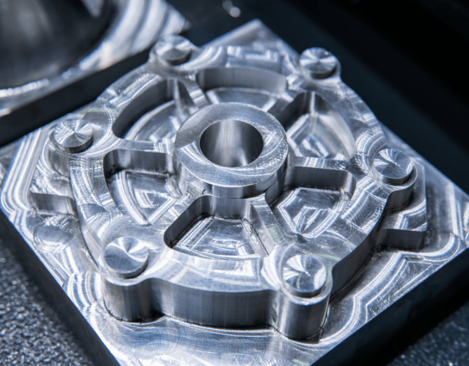 Custom metal part manufactured in CNC milling machine