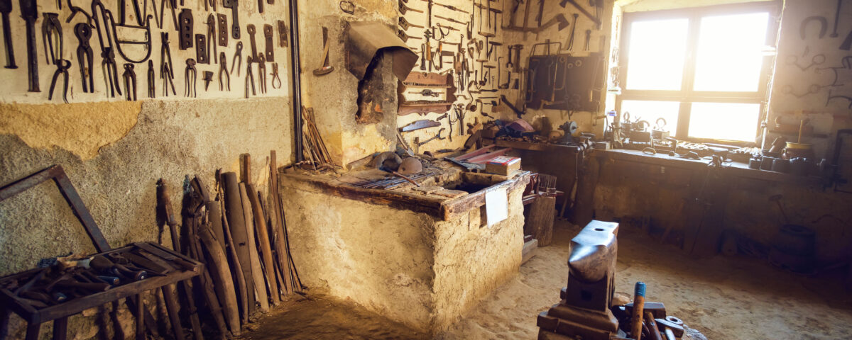 Traditional smithy workshop interior