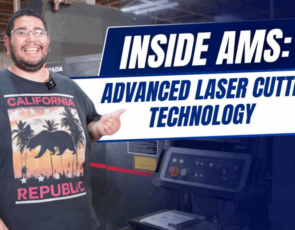 Arturo Coranza standing in front of advanced laser cutting technology at AMS Metal