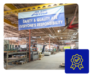 AMS Manufacturing Floor Focused on Safety and Quality - Accurate Metal Stamping AMS production floor highlighting safety and quality in welding services