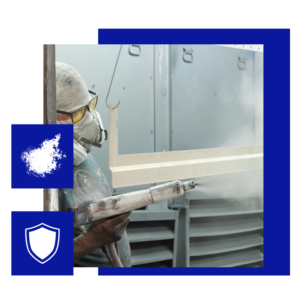 Powder Coating Services at Accurate Metal Stamping - Accurate Metal Stamping Powder coating process at Accurate Metal Stamping facility