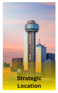 Strategic North Texas Location Supporting Metal Manufacturing - Accurate Metal Stamping Dallas skyline highlighting North Texas metal manufacturing location
