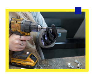 Precision Assembly Work at Accurate Metal Stamping - Accurate Metal Stamping technician assembling metal components at Accurate Metal Stamping