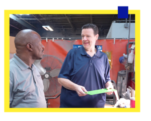 Customer Collaboration at Accurate Metal Stamping Facility - Accurate Metal Stamping Accurate Metal Stamping team working with customer on metal fabrication