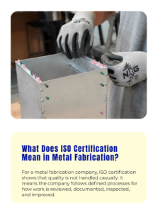 img2 - Accurate Metal Stamping Technician assembling a sheet metal enclosure during ISO certified metal fabrication at AMS.